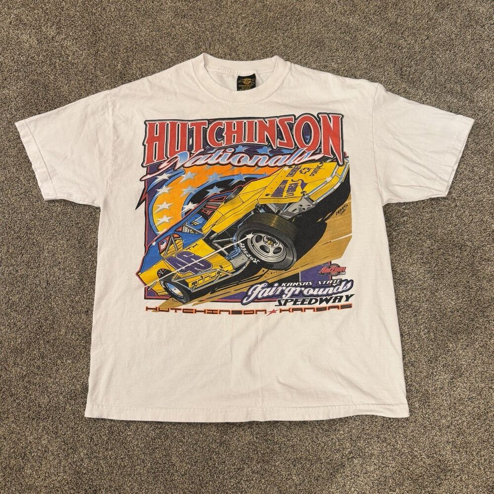 Vintage 2002 Hutchinson Nationals Racing T-Shirt XL Kansas State Fair Sprint Car